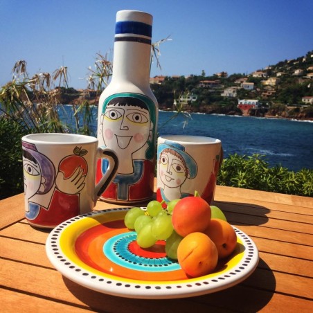 Handmade ceramic round plate pantelleria De Simone sicilian pottery Handmade ceramic round plate pantelleria De Simone sicilian pottery